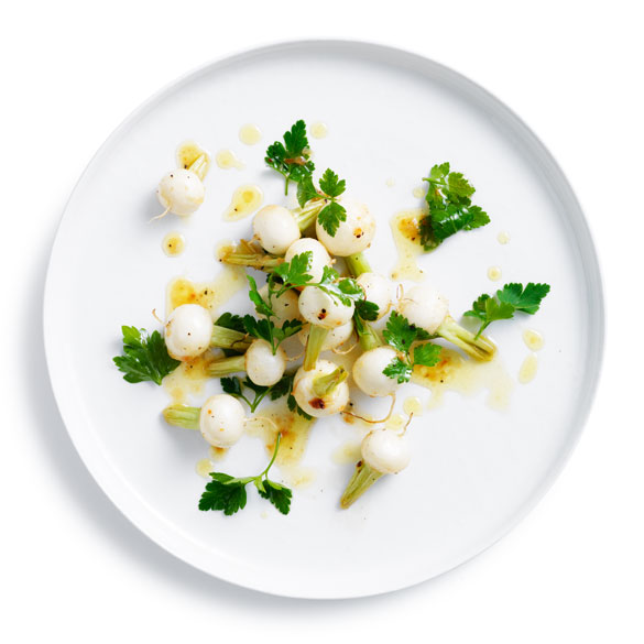 Roast Baby White Turnips With Lemon, Garlic & Parsley Hydro Produce