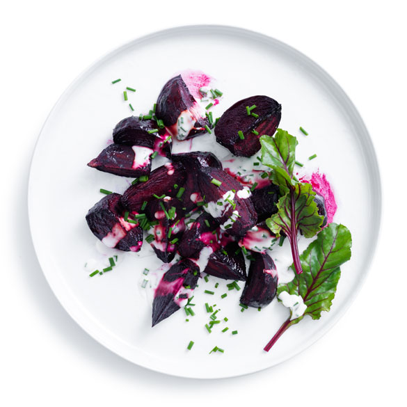 Colourful and healthy – try our Roast Beetroot with Chive Caesar dressing.