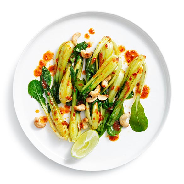 Fresh, quick, and healthy – Try our chilli jam, cashew and micro pak choy stir fry.